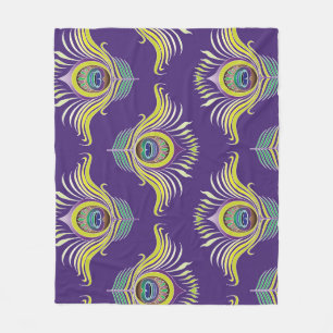 Peacock veren:  naadloze achtergrond. fleece deken