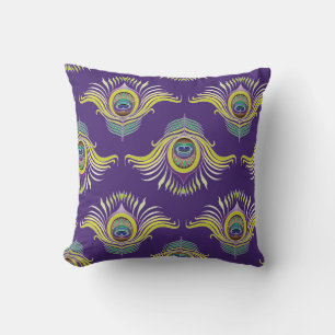 Peacock veren: naadloze achtergrond. kussen