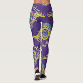 Peacock veren: naadloze achtergrond. leggings (Achterkant)
