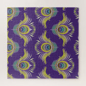 Peacock veren: naadloze achtergrond. legpuzzel (Horizontaal)
