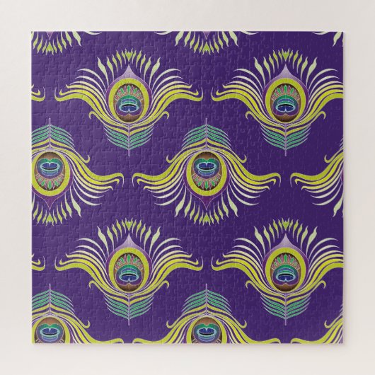 Peacock veren: naadloze achtergrond. legpuzzel (Verticaal)