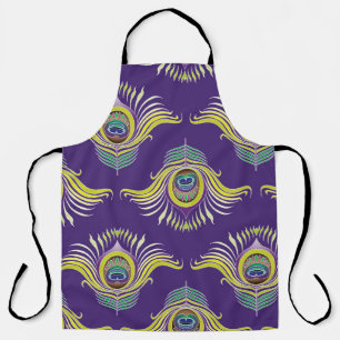 Peacock veren: naadloze achtergrond. schort