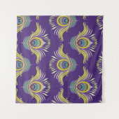 Peacock veren: naadloze achtergrond. wandkleed (Voorkant (horizontaal))