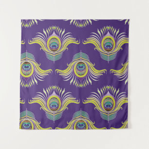 Peacock veren:  naadloze achtergrond. wandkleed