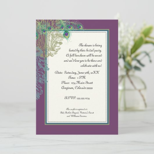  Peacock, veren - paardedouche Kaart (Staand voorkant)