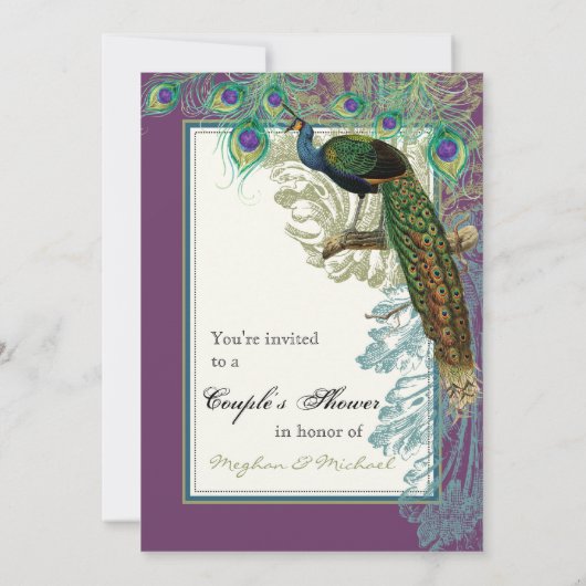  Peacock, veren - paardedouche Kaart (Achterkant)