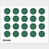 Peacock veren_ ronde sticker (Vel)