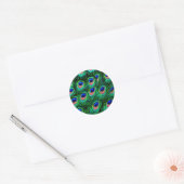 Peacock veren_ ronde sticker (Envelop)