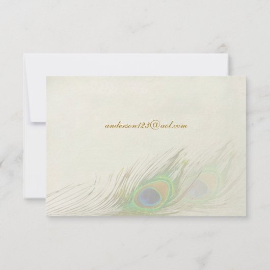 Peacock veren RSVP Uitnodiging (Achterkant)