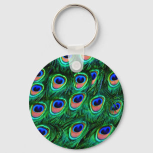 Peacock veren_ sleutelhanger