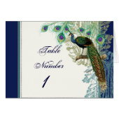  Peacock-veren Tafelnummers Navy Blue (Voorkant Horizontaal)