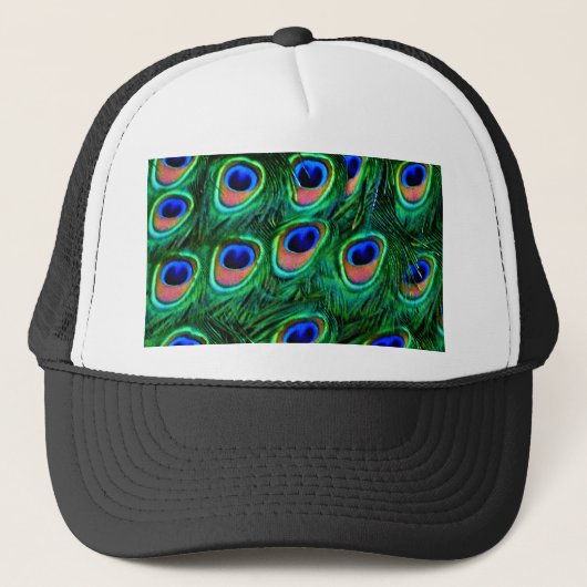 Peacock veren_ trucker pet (Voorkant)