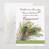 Peacock veren Verloving aankondiging (Voorkant / Achterkant)