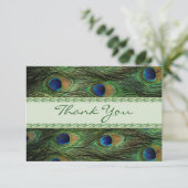 Peacock veren Weddenschap Bedankt (Staand voorkant)