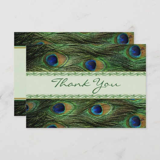 Peacock veren Weddenschap Bedankt (Voorkant / Achterkant)