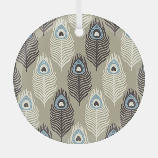 Peacock verenpatroon,  stijl. glas ornament (Voorkant)