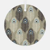Peacock verenpatroon,  stijl. glas ornament (Achterkant)