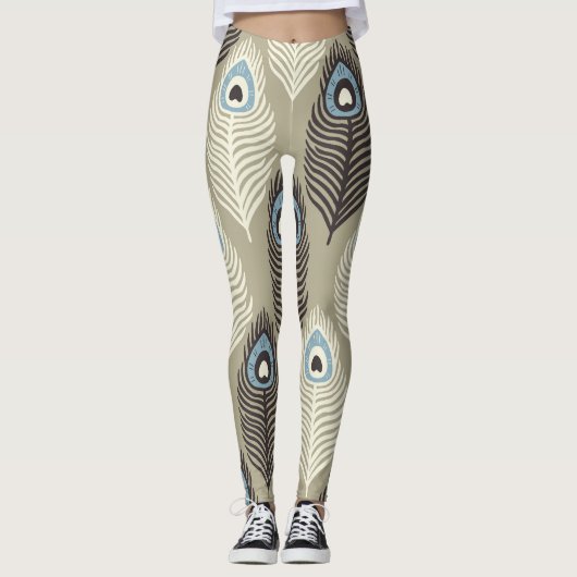 Peacock verenpatroon, stijl. leggings (Voorkant)