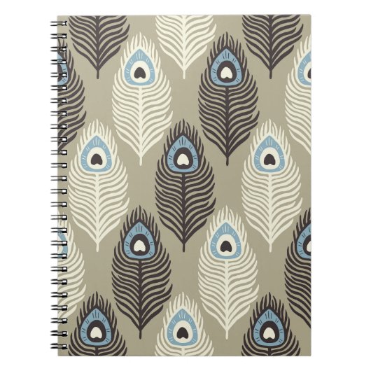 Peacock verenpatroon, stijl. notitieboek (Voorkant)