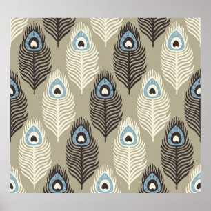 Peacock verenpatroon,  stijl. poster