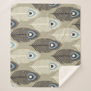 Peacock verenpatroon, stijl. sherpa deken