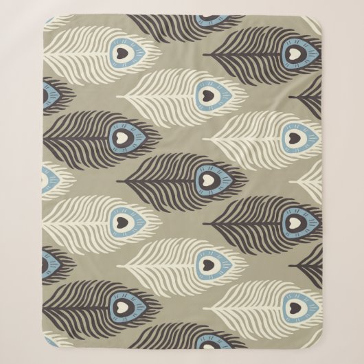 Peacock verenpatroon, stijl. sherpa deken (Voorkant)