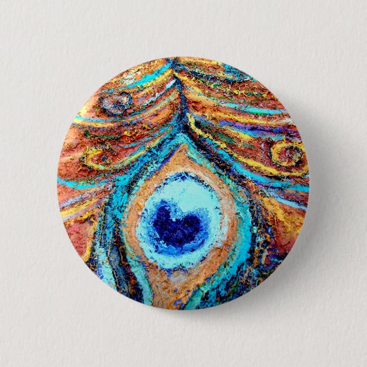Peacock-verf Ronde Button 5,7 Cm (Voorkant)