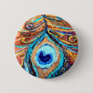 Peacock-verf Ronde Button 5,7 Cm