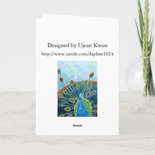 Peacock Verjaardag Kaart (Achterkant)