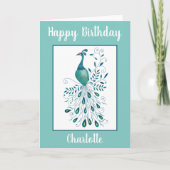 Peacock Verjaardag Kaart (Voorkant)