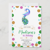 Peacock verjaardagsfeest kaart (Voorkant)