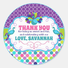 Peacock Verjaardagsfeestje Dank u Label