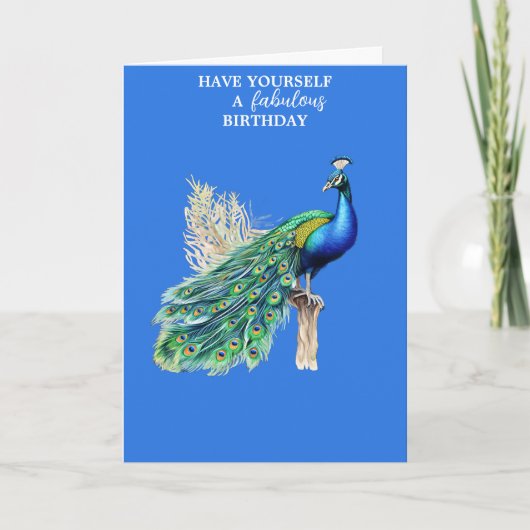 Peacock verjaardagskaart, heb een fantastische ver bedankkaart (Voorkant)