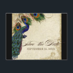 Peacock & Veters Formaal sparen de Datum Zwarte Ta Aankondigingskaart<br><div class="desc">OPMERKING: dit ontwerp is zonder de damast achtergrond. PAPIEREN SELECTIE: Briefkaarten zijn gedrukt op een zeer mooie, zeer zware voorraad die glanzend is aan de voorzijde en matte afwerking aan de achterzijde. KLEURENPALET: Zwart, geelbruin, crème koningsblauw, groen en roest. ONTWERP: Dit antiek geïnspireerde bruiloft collectie heeft een compleet ensemble van...</div>