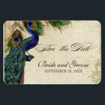 Peacock & Veters Formaal sparen de Datum Zwarte Ta Magneet<br><div class="desc">OPMERKING: dit ontwerp is zonder de demasachtergrond. COLOR PALETTE: zwart, tan, royal blue, green, en roest. ONTWERP: Dit antiek , geïnspireerde bruiloft collectie heeft een volledig samenstel van producten en kan in verschillende kleuren worden gemaakt. Als je wilt dat het overeenkomt met je bruiloft, laat het ons dan via e-mail...</div>