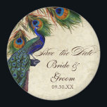 Peacock & Veters Formaal sparen de Datum Zwarte Ta Magneet<br><div class="desc">Matching Save the Date Magnets OPMERKING: dit ontwerp is zonder de damast achtergrond. KLEURENPALET: Zwart, geelbruin, crème koningsblauw, groen en roest. ONTWERP: Dit antiek geïnspireerde bruiloft collectie heeft een compleet ensemble van producten en kan worden gemaakt in verschillende kleuren. Als u wilt dat het overeenkomt met uw bruiloft laat het...</div>