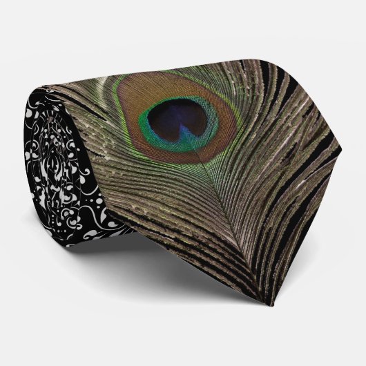 Peacock vether-demaser bg stropdas (Opgerold)