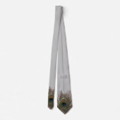 Peacock vether licht grijs bg stropdas (Achterkant)