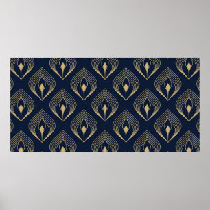 Peacock vether ombre patroon ditzy floral motif. poster