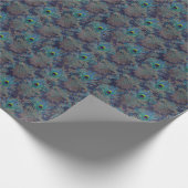 Peacock vether paisley paars blauwgroen goudboho cadeaupapier (Hoek)