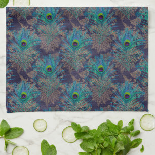 Peacock vether paisley paars blauwgroen goudboho theedoek