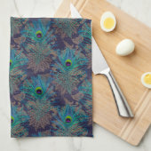 Peacock vether paisley paars blauwgroen goudboho theedoek (Quarter Fold)