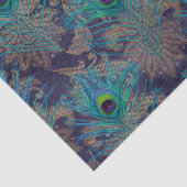 Peacock vether paisley paars blauwgroen goudboho tissuepapier (Detail)