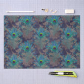Peacock vether paisley paars blauwgroen goudboho tissuepapier (Craft)