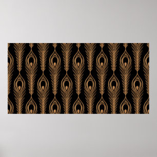 Peacock vethers luxe patronen naadloos. Oriënt Poster
