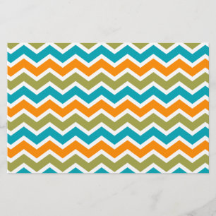 Peacock Vibrant Tribal Zigzag Briefpapier