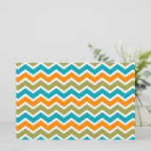 Peacock Vibrant Tribal Zigzag Briefpapier (Staand voorkant)