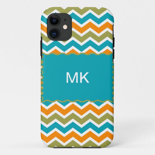 Peacock Vibrant Tribal Zigzag Case-Mate iPhone Case (Achterkant)