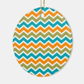Peacock Vibrant Tribal Zigzag Keramisch Ornament (Links)