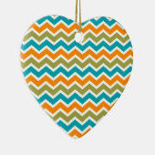 Peacock Vibrant Tribal Zigzag Keramisch Ornament (Rechts)